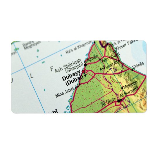 ドバイシティーの地図 ラベル (正面)