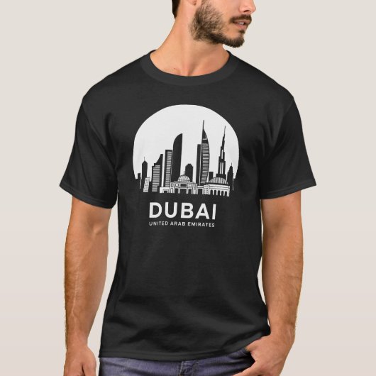 ドバイシティー統一されたアラブ首長国連邦 Tシャツ (正面)