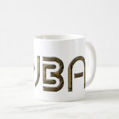 ドバイシティUAEゴーエレガントルデンタイポグラフィ コーヒーマグカップ (正面右)