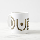 ドバイシティUAEゴーエレガントルデンタイポグラフィ コーヒーマグカップ (正面左)