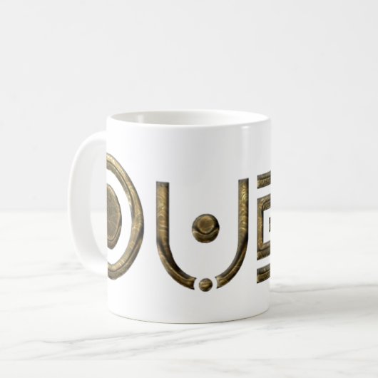 ドバイシティUAEゴーエレガントルデンタイポグラフィ コーヒーマグカップ (正面左)