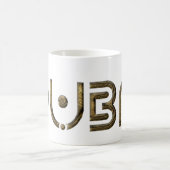ドバイシティUAEゴーエレガントルデンタイポグラフィ コーヒーマグカップ (中央)