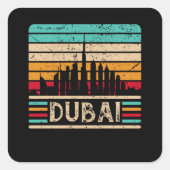 ドバイスカイライン統一されたヴィンテージアラブ首長国 スクエアシール (正面)