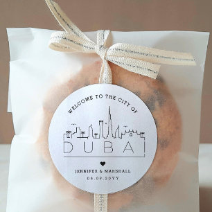ドバイスカイライン の結婚ウェルカムメッセージ ラウンドシール
