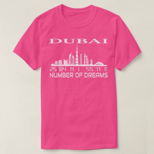 ドバイスカイラインGPS座標キャピタルUAE 2 Tシャツ (デザイン正面)