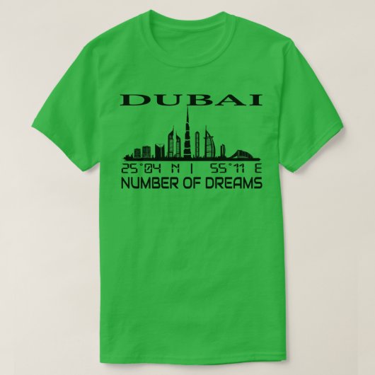 ドバイスカイラインGPS座標キャピタルUAE 3 Tシャツ (デザイン正面)