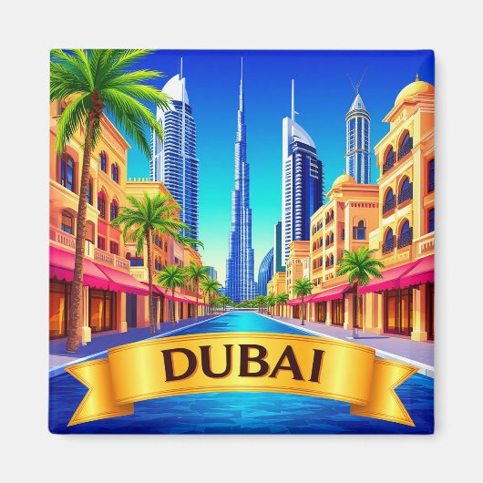 🧲 ドバイブラケットリスト旅行先 🌍 マグネット (正面)