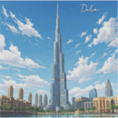 ドバイブルジュアルアラブUAE旅行 シール (正面)