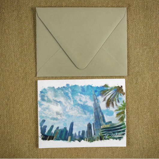 ドバイブルジュカリファパノラマビュー ポストカード