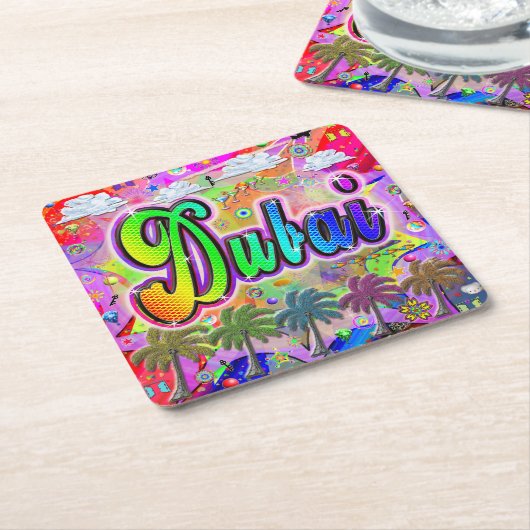 ドバイヴィスタコースタ表現ール スクエアペーパーコースター (アングル)