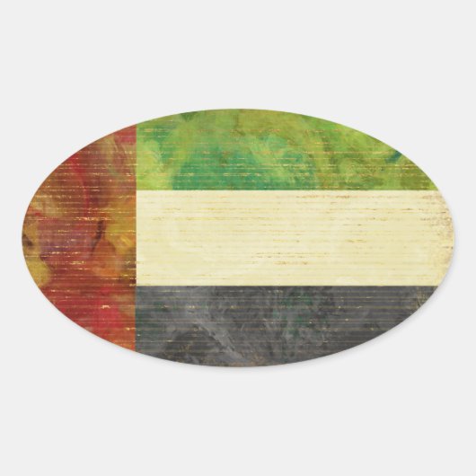 ドバイ国旗のシール 楕円形シール (正面)