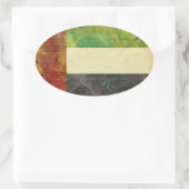 ドバイ国旗のシール 楕円形シール (バッグ)