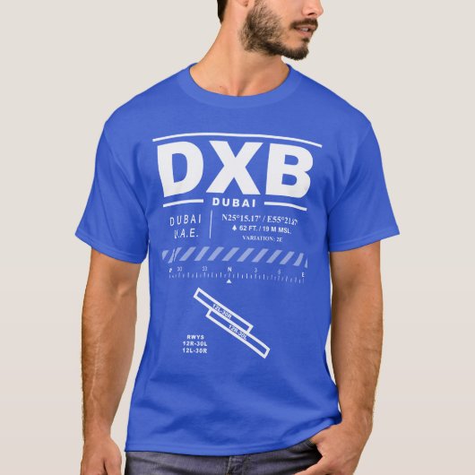 ドバイ国際的エアポートDXB Tシャツ (正面)