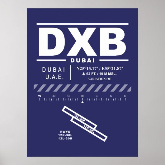 ドバイ国際空港 DXB ポスター (正面)