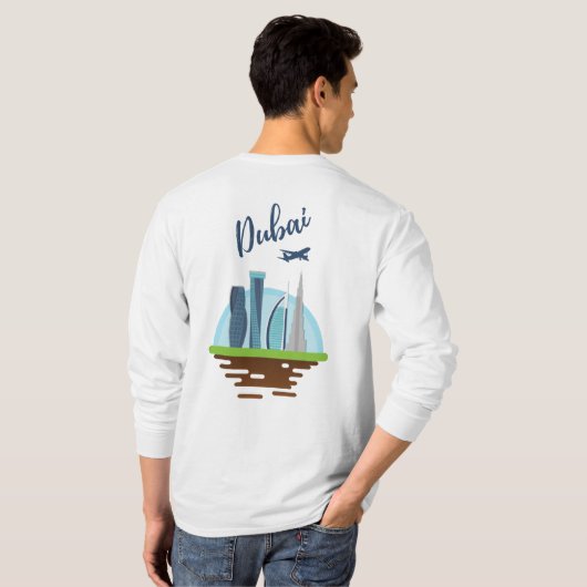 ドバイ基本長袖Tシャツ Tシャツ (裏面フル)