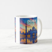 ドバイ大モスク UAE 日没 コーヒーマグカップ (正面右)