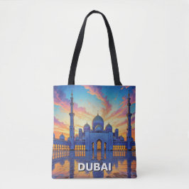 ドバイ大モスク UAE 日没 トートバッグ