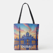 ドバイ大モスク UAE 日没 トートバッグ (裏面)