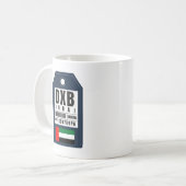 ドバイ搭乗券統一された- Arab Emirates DXB コーヒーマグカップ (正面左)