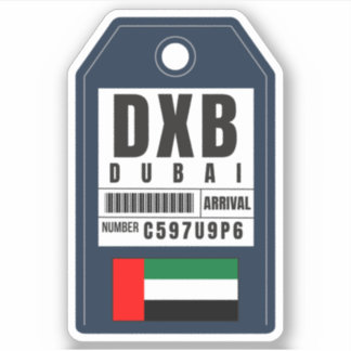 ドバイ搭乗券統一された- Arab Emirates DXB シール