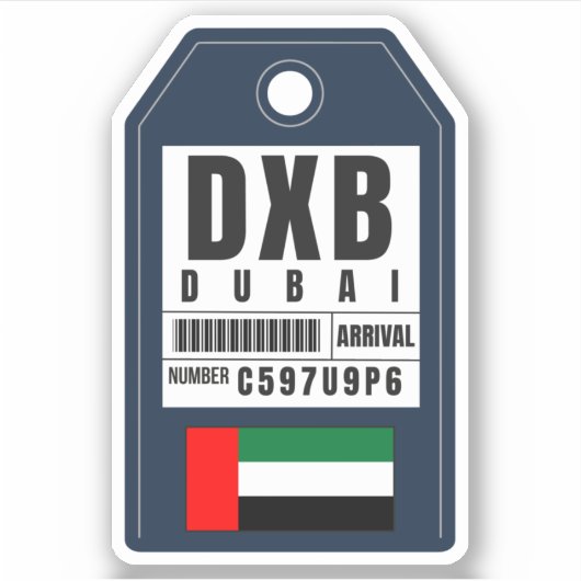 ドバイ搭乗券統一された- Arab Emirates DXB シール (正面)