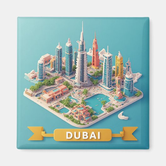 🧲 ドバイ旅行の思い出 UAEの旅の記念品 🌴 マグネット (正面)