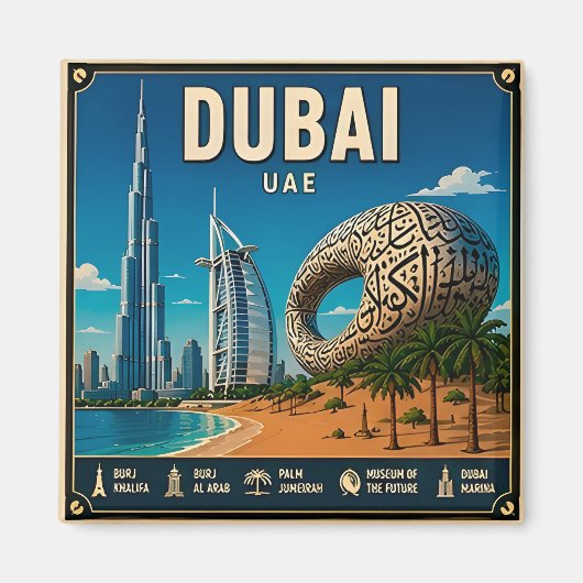 🧲 ドバイ旅行の思い出 UAE 🏜️ マグネット (正面)