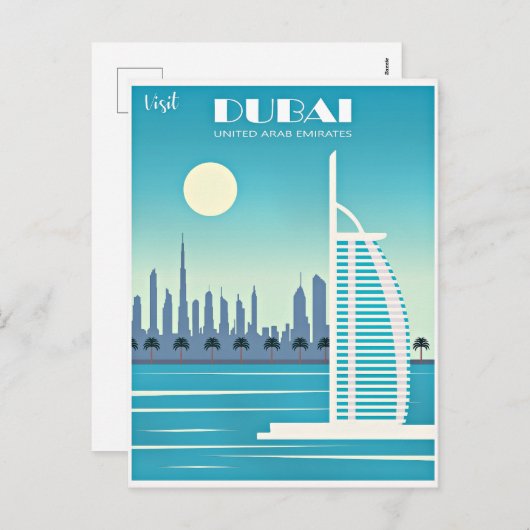 ドバイ旅行ポスターを訪れる シーズンポストカード (正面/裏面)