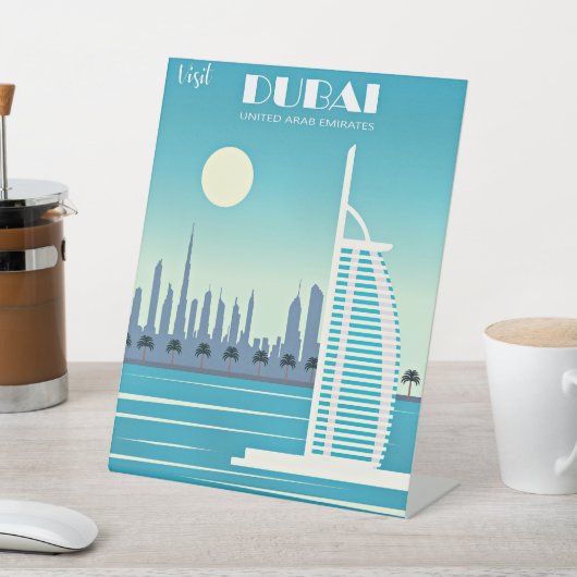 ドバイ旅行ポスターを訪れる 台座サイン (インサイチュ)