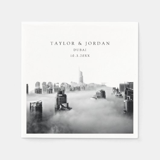 ドバイ結婚のカスタムフォトカクテルナプキンス スタンダードカクテルナプキン (正面)