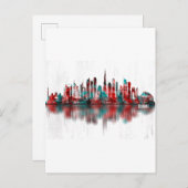 ドバイ統一されたアラブ首長国スカイライン インビテーションポストカード (正面/裏面)