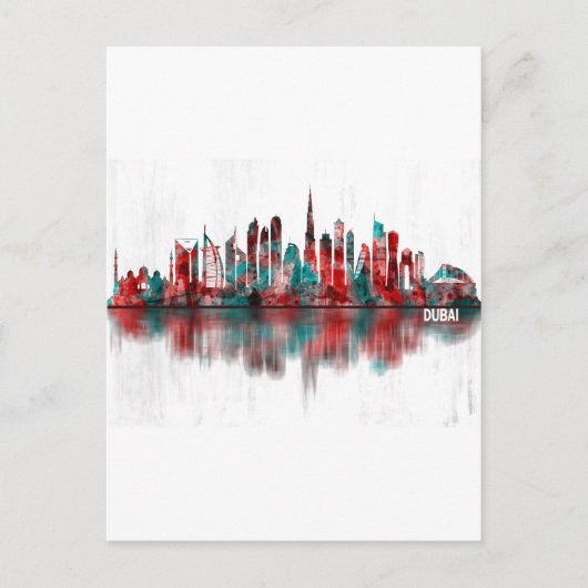 ドバイ統一されたアラブ首長国スカイライン インビテーションポストカード (正面)