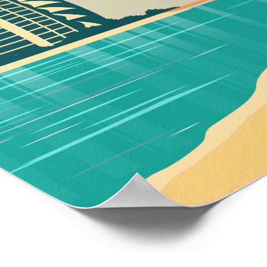 ドバイ統一されたアラブ首長国レトロトラベルアート ポスター (角)