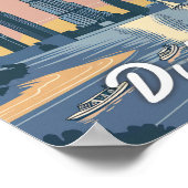 ドバイ統一されたアラブ首長国ヴィンテージ旅行 ポスター (角)