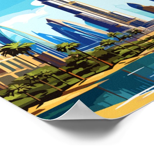 ドバイ統一されたアラブ首長国ヴィンテージ旅行 ポスター (角)