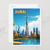 ドバイ統一されたアラブ首長国ヴィンテージ旅行 ポストカード (正面/裏面)
