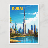 ドバイ統一されたアラブ首長国ヴィンテージ旅行 ポストカード (正面)
