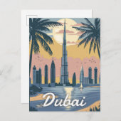 ドバイ統一されたアラブ首長国ヴィンテージ旅行 ポストカード (正面/裏面)