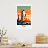 ドバイ統一されたアラブ首長国連邦の有名な旅行場所 ポスター (キッチン)