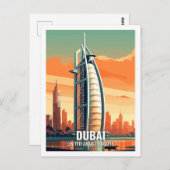 ドバイ統一されたアラブ首長国連邦の有名な旅行場所 ポストカード (正面/裏面)