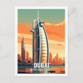 ドバイ統一されたアラブ首長国連邦の有名な旅行場所 ポストカード (正面)