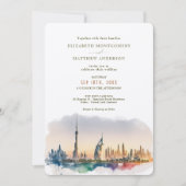 ドバイ統一されたアラブ首長国連邦の目的地の結婚式 招待状 (正面)