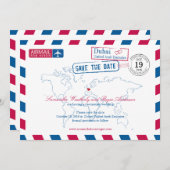 ドバイ統一されたアラブ首長国連邦エアメール日付を保存 セーブザデート (正面/裏面)