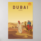 ドバイ統一されたアラブ首長国連邦デザートサファリレトロ ポスター (正面)