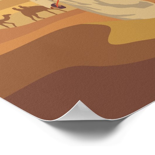 ドバイ統一されたアラブ首長国連邦デザートサファリレトロ ポスター (角)