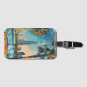 ドバイ統一されたアラブ首長国連邦ブルジュ・ハリファのアートワーク ラゲッジタグ (正面横)