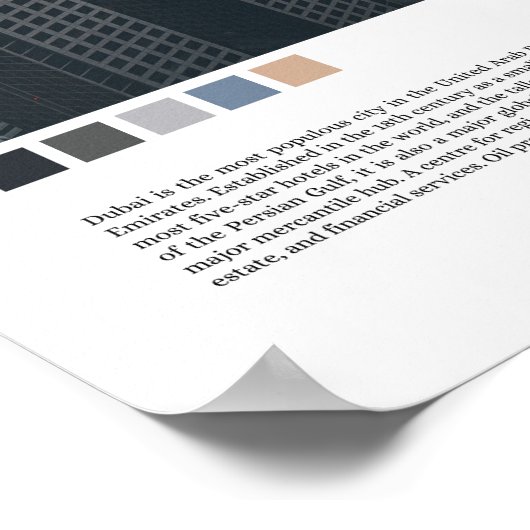 ドバイ語 – アラブ統一された首長国ミニマル主義者 ポスター (角)