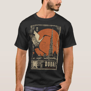 ドバイ超高層ビルスミエデザートタワーシルエット Tシャツ