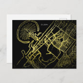 ドバイ金ゴールドスタイルアートマップ ポストカード (正面/裏面)