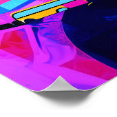 ドバイ鮮やかスカイライン – 幾何学的な街並みアートアート ポスター (角)